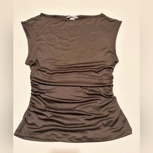 H&M olive ruched sleeveless top